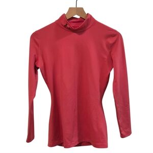 Under Armour Pink Cold Gear Compression Mock Neck Long Sleeve Top Size XL